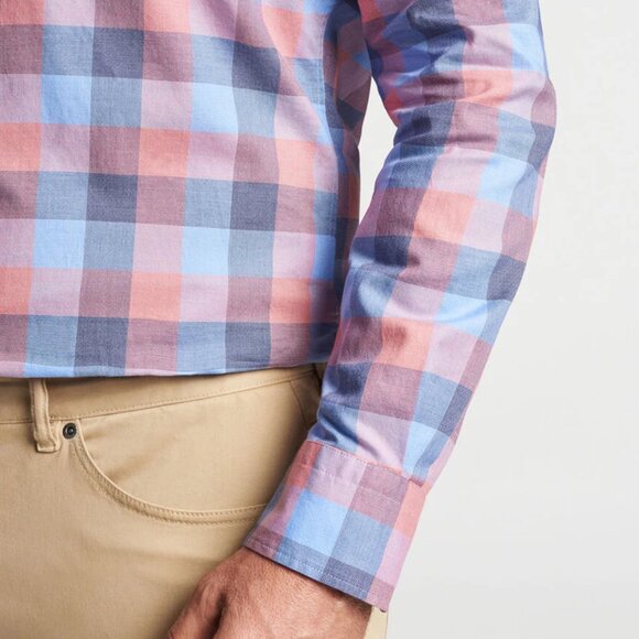 Peter Millar Boothbay Summer Soft Cotton Button Front Plaid Shirt Size XL NWT - Picture 10 of 13